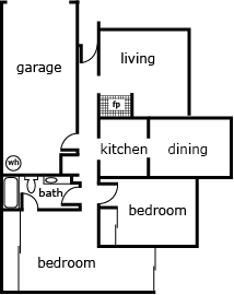 Sunrise Park 2 bed 1 bath 925 B